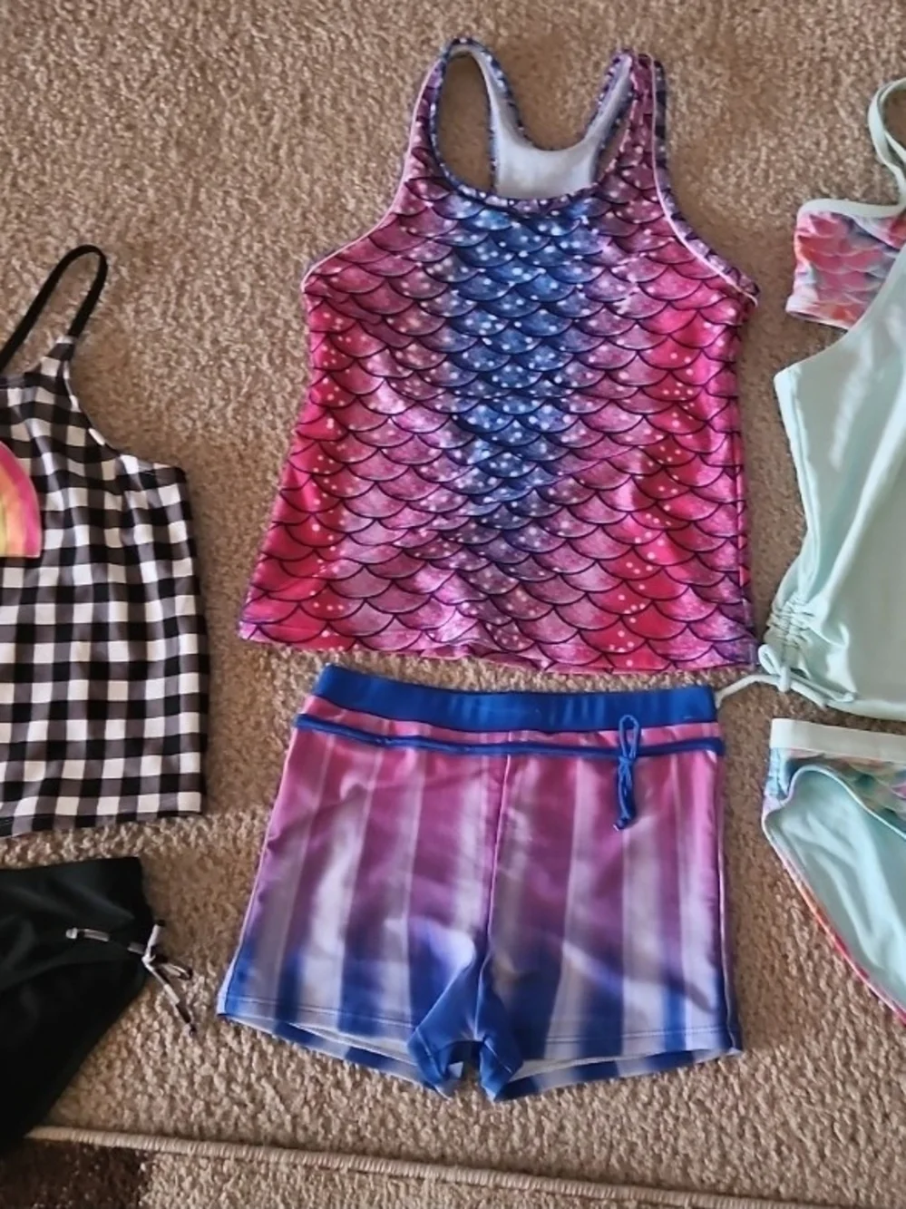 3 Pack Girls Tankini Swim Bathing Suit Sets